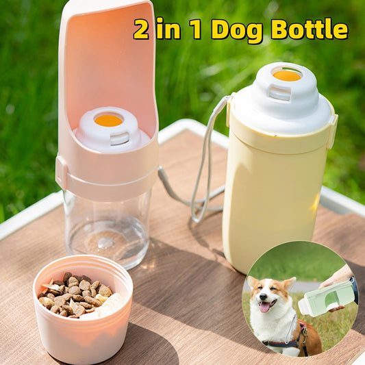 2-in-1 Travel Pet Water Bottle